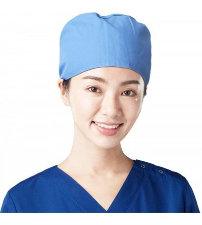 Newsboy Caps Women's Anti Dust Working Cap Adjustable Cotton Cap with Sweatband for Women and Men - Blue - CL18MH3NW6U $12.74