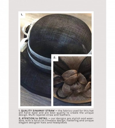 Sun Hats Women's Sinamay Straw Cloche Sun Hat - Fawn/Black - CV18UDOI75T $38.90