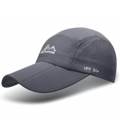 Sun Hats UPF50+ Protect Sun Hat Unisex Outdoor Quick Dry Collapsible Portable Cap - A1-dark Grey - CH182KEQR22 $16.86