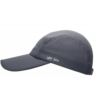 Sun Hats UPF50+ Protect Sun Hat Unisex Outdoor Quick Dry Collapsible Portable Cap - A1-dark Grey - CH182KEQR22 $16.86
