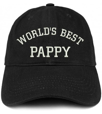 Baseball Caps World's Best Pappy Embroidered Soft Crown 100% Brushed Cotton Cap - Black - CR17Z2Y4MYC $19.28