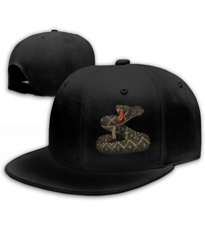 Baseball Caps Terrible Rattlesnake Women Adjustable Flat Bill Baseball Cap Trucker Hats - Terrible Rattlesnake/Black - C8192T...