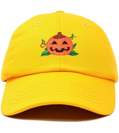 Baseball Caps Jack-O-Lantern Halloween Pumpkin Hat Mens Womens Baseball Cap - Gold - C818YZLM2MG $11.28