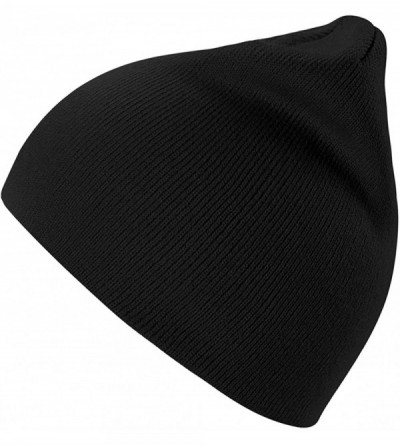 Skullies & Beanies Winter Beanie Hat Warm Knit Hats Acrylic Knit Cuff Beanie Cap for Women & Men - Black-1 - CI18KC4I5D7 $17.80