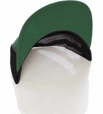 Baseball Caps Vintage Retro Style Plain Two Tone Trucker Hat Adjustable Snapback Baseball Cap - Green Black - CQ18HM8CAGD $11.32