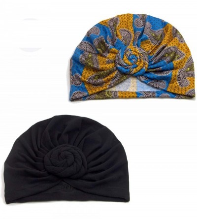 Skullies & Beanies African Turbans for Women Headwrap Hair Bonnet Beanie for Black Women Sleeping Hair Loss Hat - Wb-blackora...