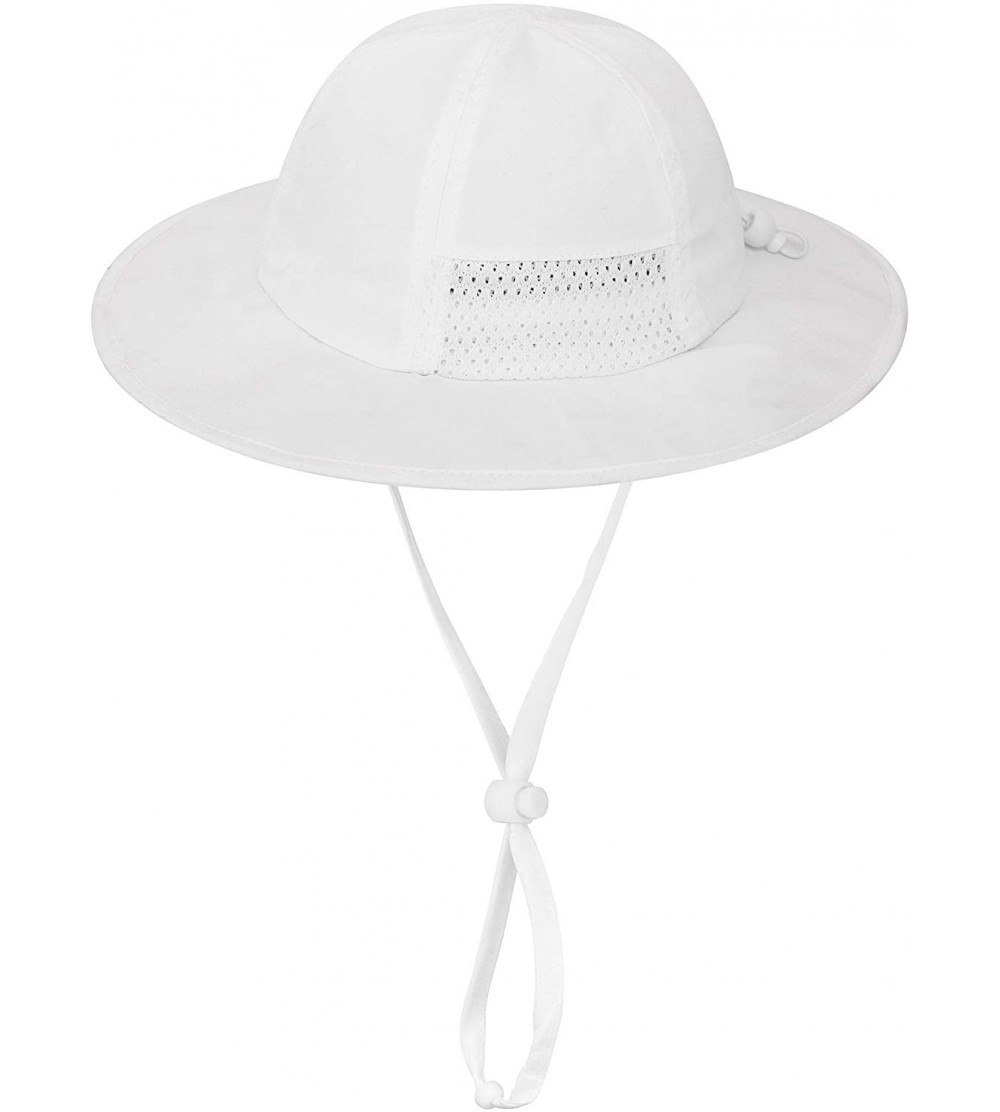 Sun Hats Toddler's Adjustable UPF 50+ Sun Protection Wide Brim Travel Hat - White - C4193ZWMRRO $15.89