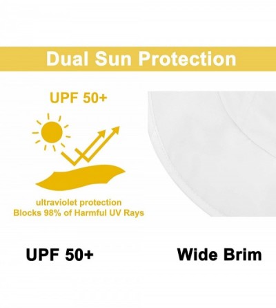 Sun Hats Toddler's Adjustable UPF 50+ Sun Protection Wide Brim Travel Hat - White - C4193ZWMRRO $15.89