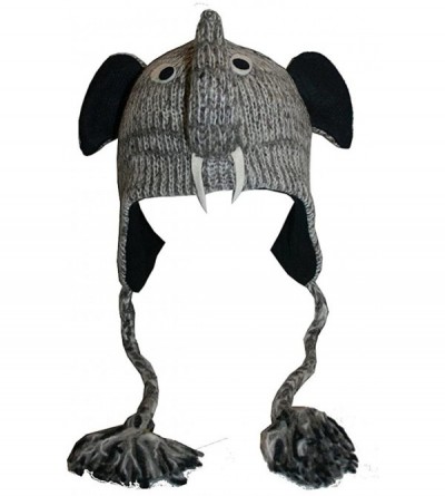 Skullies & Beanies Animal Hat Wool Fleece Lined Trapper Beanie Cap Adult Teenagers - Elephant - C111HNUYRC9 $18.47