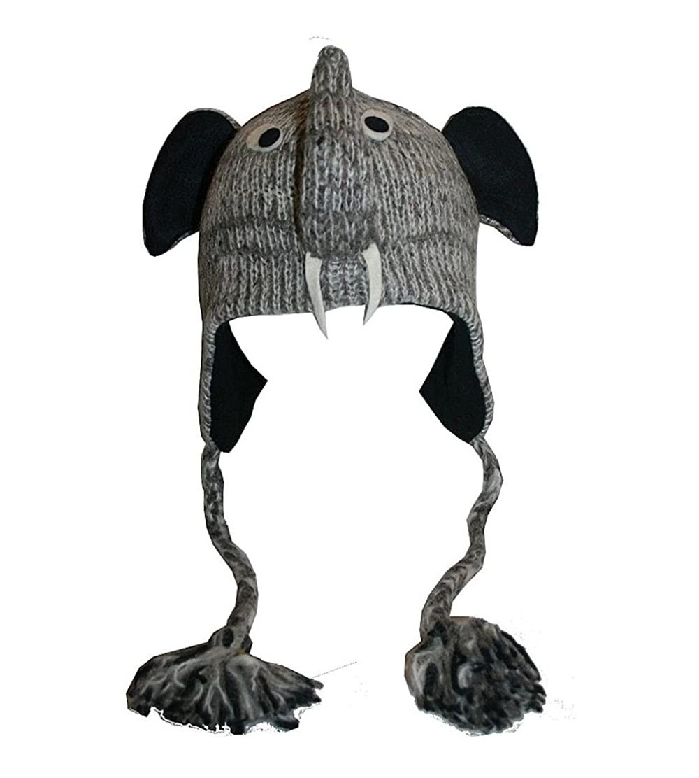 Skullies & Beanies Animal Hat Wool Fleece Lined Trapper Beanie Cap Adult Teenagers - Elephant - C111HNUYRC9 $18.47