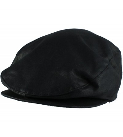 Newsboy Caps Men's Women's Unisex Faux Leather Newsboy Cap Gatsby Hat - Black - CN11LLY77BB $8.83