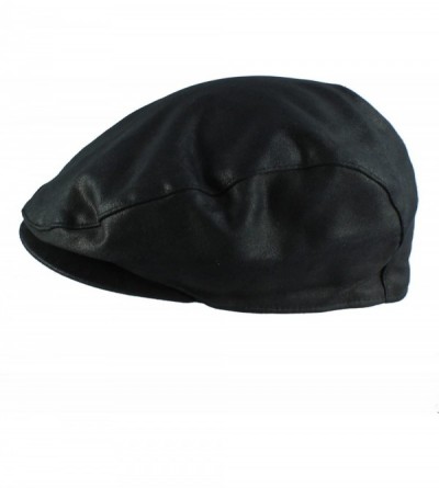 Newsboy Caps Men's Women's Unisex Faux Leather Newsboy Cap Gatsby Hat - Black - CN11LLY77BB $8.83