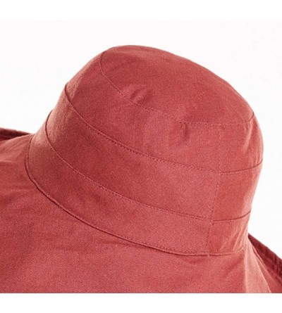 Sun Hats Bucket Hat for Women Double Side Wear Hat Girls Large Wide Brim Hat Packable Visor Caps - Dark Pink (Stripes) - C318...