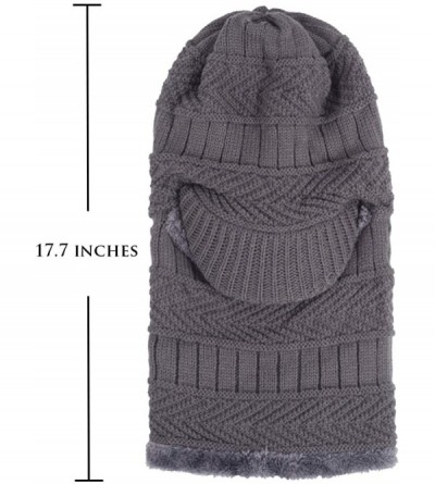 Skullies & Beanies Men Winter Hat Balaclava Cap Neck Warmer Cap Outdoor Thick Knit Hat - Gray - CQ188AGIUYE $16.88
