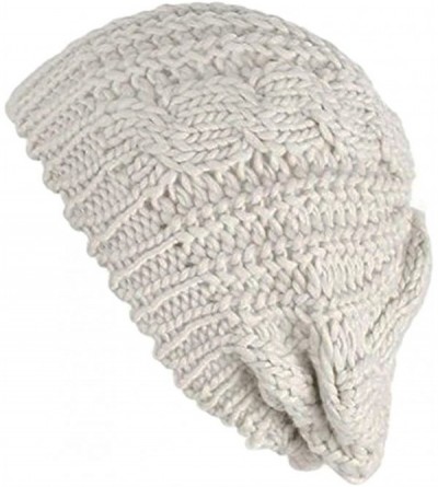 Skullies & Beanies Women's Girl Winter Warm Beret Braided Beanie Crochet Knitted Hat Cap - White - C71852CX9AY $9.02