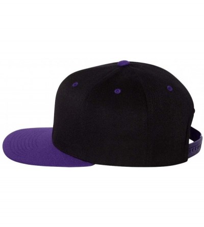 Baseball Caps One Ten Flat Bill Snapback Cap - 110F - Black/Purple - CX129VZ6LNL $11.27