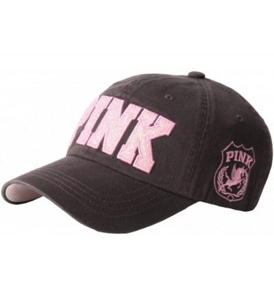 Baseball Caps New Pink Emblem Women Sexy Twinkle Club Lady Ball Cap Baseball Hat Truckers - Gray - C011TMI6Y85 $23.57