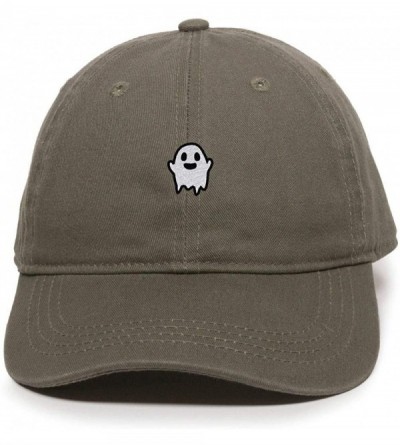 Baseball Caps Ghost Baseball Cap Embroidered Cotton Adjustable Dad Hat - Olive - CB18OARLYD9 $13.11