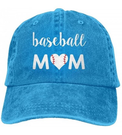 Baseball Caps Baseball Mom 1 Vintage Jeans Baseball Cap for Men and Women - Blue - CC189C63HDO $8.73