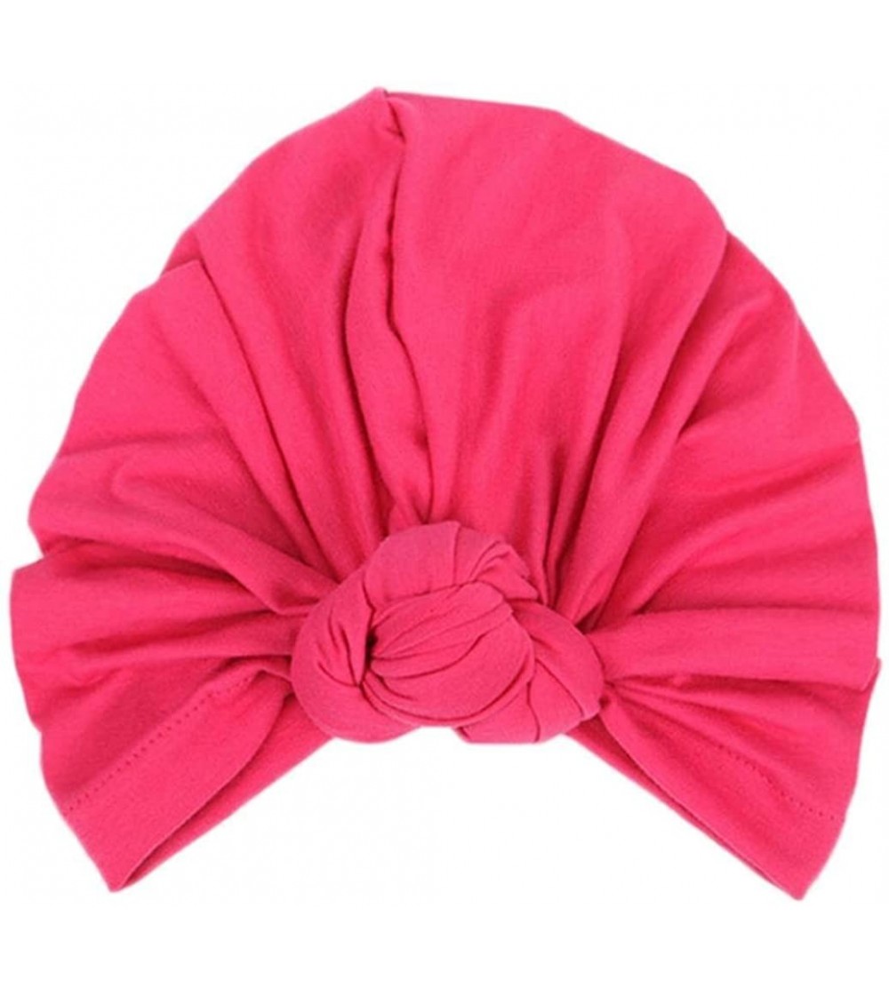 Skullies & Beanies Fashion Women Warm Knit Crochet Ski Hat Boho Braided Turban Headdress Cap - Hot Pink - CC18GAZMAS6 $9.38