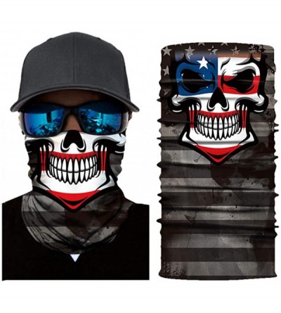 Balaclavas Cool Skull Stars and Stripes USA Flag Print Balaclava Headband Bandana Head Wrap Scarf - American Skull - CM197YEG...