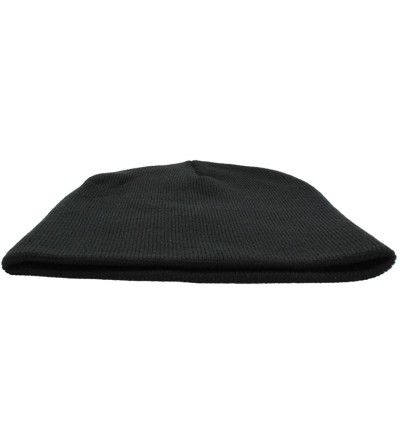 Skullies & Beanies Short Plain Beanie - Winter Unisex Plain Knit Hat - Black - C712O8CVOPB $8.01