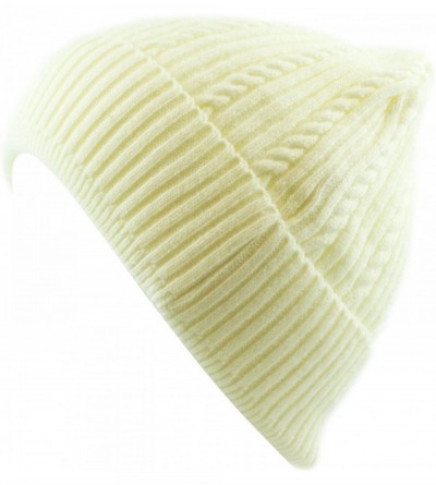 Skullies & Beanies 200h Unisex Light Weight Chunky Cable Knit Beanie Hat - Ivory - CI1289KXGX7 $8.25