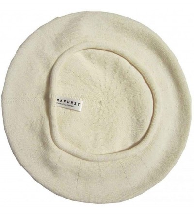 Berets 10-1/2 Inch Cotton Knit Beret - Natural - CE117N6ZEED $34.35