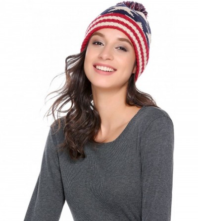 Skullies & Beanies Women Men Crochet Knitted Ball Stripe Stars Winter Warm Beanie Hat Ski Cap - Five-pointed Star - CE185M24X...