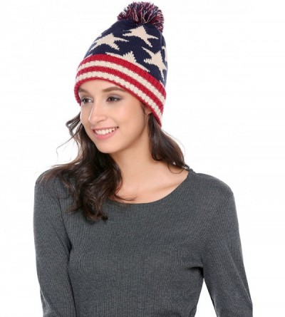 Skullies & Beanies Women Men Crochet Knitted Ball Stripe Stars Winter Warm Beanie Hat Ski Cap - Five-pointed Star - CE185M24X...