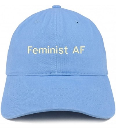 Baseball Caps Feminist AF Embroidered Soft Low Profile Adjustable Cotton Cap - Carolina Blue - C918CSE2CQY $18.44