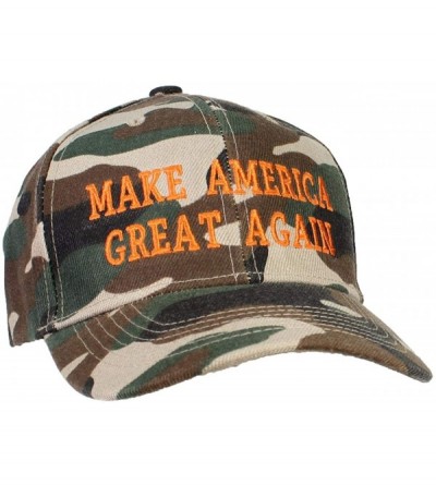 Baseball Caps Adult Embroidered Make America Great Again Trump Adjustable Ballcap - Woodland Camo - CV18QY44KUO $14.66