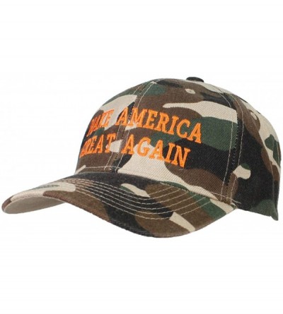 Baseball Caps Adult Embroidered Make America Great Again Trump Adjustable Ballcap - Woodland Camo - CV18QY44KUO $14.66