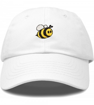 Baseball Caps Bumble Bee Baseball Cap Dad Hat Embroidered Womens Girls - White - CI18W4C623S $14.98