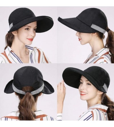 Sun Hats Fishing Bucket Hat for Women Foldable Packable Ladies Hunting Wide Brim - 00037_black - C418RWZ4WMO $13.04