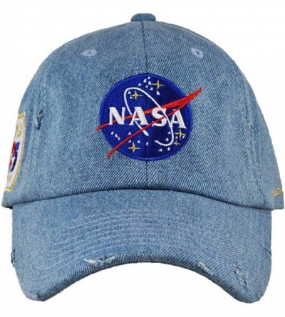 Baseball Caps Skylab NASA Hat with Special Edition Patch - Denim 25th Anniversary Distressed - CG18WLRESI0 $29.09