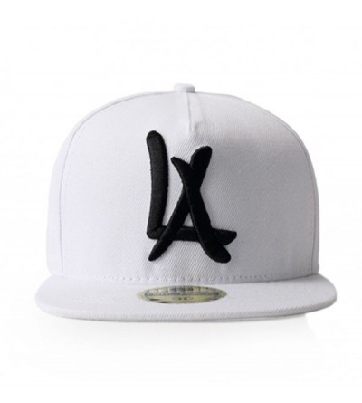 Baseball Caps LEEYA Hip Hop Baseball Flat brimmed unisex - White - C41285SFS25 $11.65