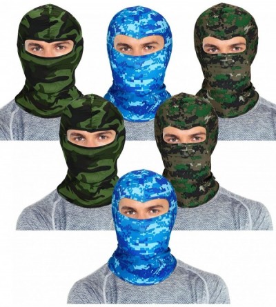Balaclavas 6 Pieces Balaclava Mask Ice Silk UV Protection Full-face Mask for Women and Men Outdoor Sports (Color Set 5) - C41...