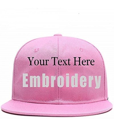 Baseball Caps Custom Embroidered Hat-Personalized Hat-Trucker Cap-Adjustable Dad Cap Add Text(Black) - Pink - CL18H23ER2K $19.13