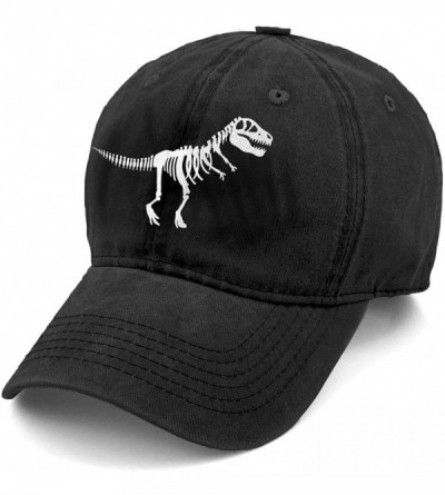 Baseball Caps Unisex T Rex Skeleton Dinosaur Denim Hat Adjustable Washed Dyed Cotton Dad Baseball Caps - Black - CK18ND4CZUA ...