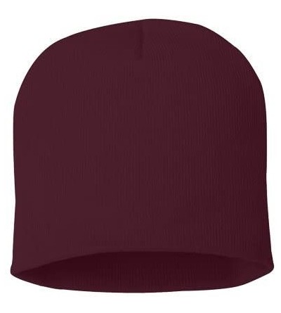 Skullies & Beanies Skull Knit Hat with Custom Embroidery Your Text Here or Logo Here One Size SP08 - Maroon Knit W/ Text - CL...
