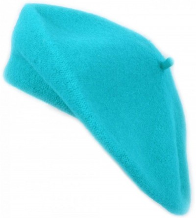 Berets 3 Pieces Pack Ladies Solid Colored French Wool Beret - Turquoise-3 Pieces - CG12NVH4Q5L $15.60
