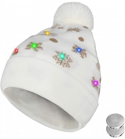 Skullies & Beanies LED Light Up Hat Beanie Knit Cap- Colorful LED Xmas Christmas Beanie - Style-07 - C618KWM4EEZ $12.54