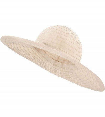 Sun Hats Women's Spring Wide Large Brim Roll-Up Ribbon Beach Sun Hat - Beige - CT12DF1OVE3 $12.88