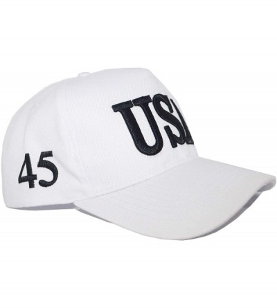 Baseball Caps Keep America Great 2020- with 45th President Donald Trump USA Cap/Hat and USA Flag - White - CG18RK23YNU $10.70
