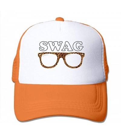 Baseball Caps Trucker Mesh Hat Baseball Caps Swag Leopard Adjustable Snapback Hats - Orange - CE18IGC6M3W $16.34