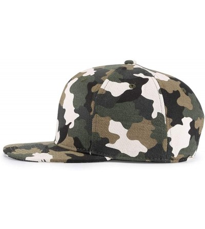 Baseball Caps Unisex Snapback Hats Adjustable USA Army Camouflage Flat Brim Baseball Cap - W184 - CQ18R6ETNSX $12.71