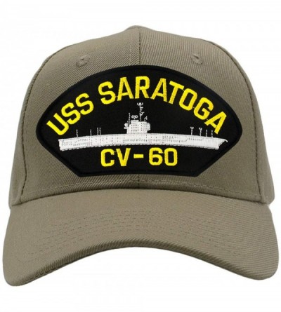 Baseball Caps USS Saratoga CV-60 Hat/Ballcap Adjustable One Size Fits Most - Tan/Khaki - C118SC9NC3C $28.30