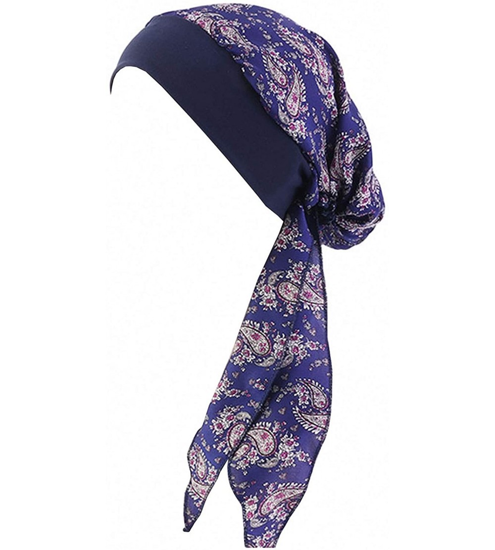 Skullies & Beanies Chemo Cancer Head Scarf Hat Cap Tie Dye Pre-Tied Hair Cover Headscarf Wrap Turban Headwear - C918R8WAMZR $...