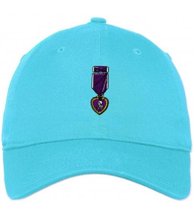 Baseball Caps Custom Low Profile Soft Hat Army Military Purple Heart Embroidery Veteran Cotton - Aqua - CN18QTNWOOK $24.12